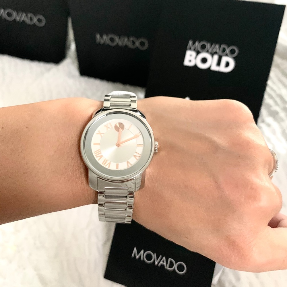 NWT authentic MOVADO Bold silver watch - Picture 3 of 6